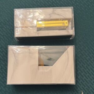 New with box and tags! Gold and White Stationery Set. Tape dispenser and stapler